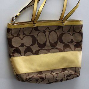 Coach Signature Yellow Canvas Shoulder Bag